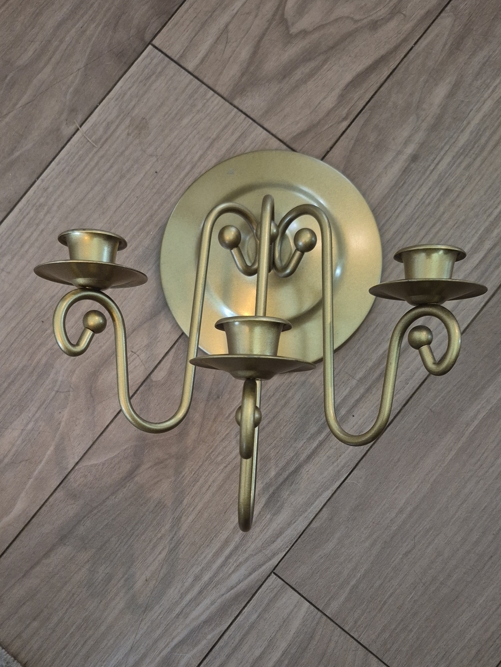 Vintage Homco 3-Arm Wall Sconce Candle Holder